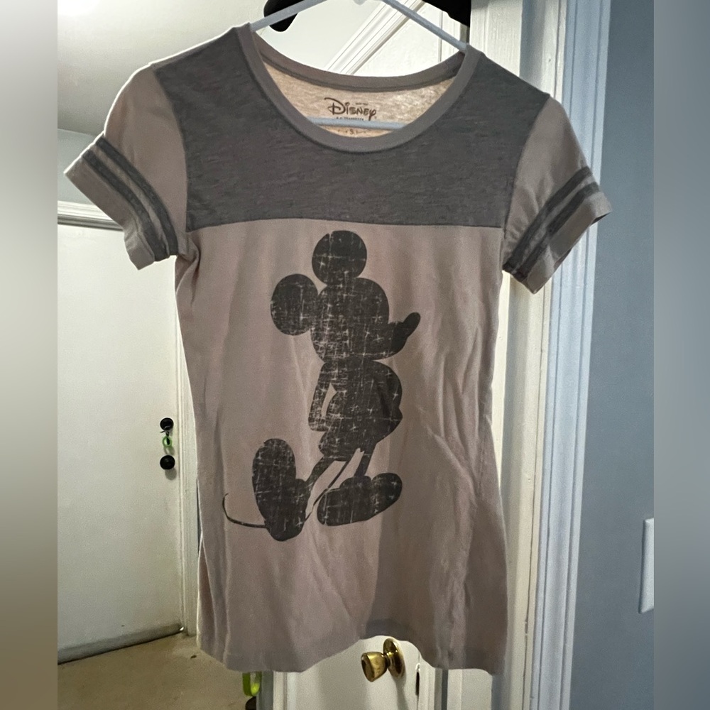 Disney Juniors/Kids Mickey Mouse Gray and Tan Tee